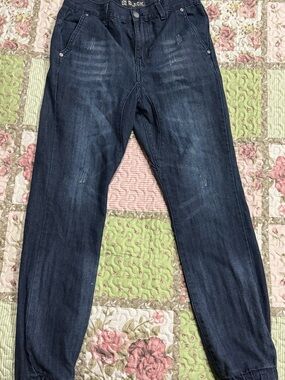 Men's Dark Blue Jeans - BLACK brand